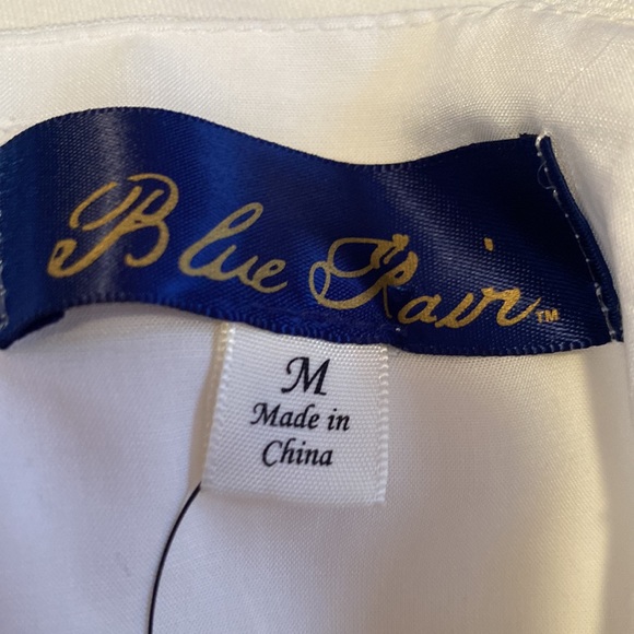 FRANCESCA’S BLUE RAIN IVORY WHITE LACE TANK TOP SIZE MED KEYHOLE BUTTON BACK - Picture 5 of 7